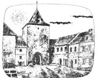F. Doubek: Budějovická  brána. Kresba